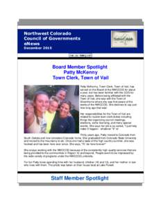 Northwest Colorado Council of Governments eNews DecemberBoard Member Spotlight