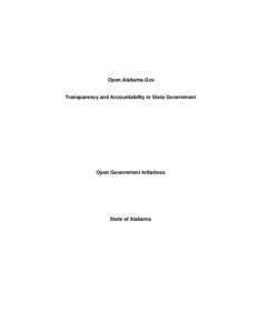 Open.Alabama.Gov  Transparency and Accountability in State Government Open Government Initiatives