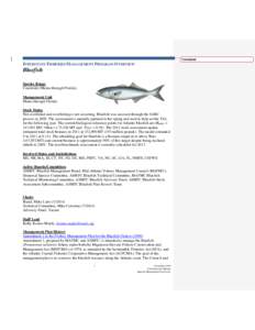 Formatted  INTERSTATE FISHERIES MANAGEMENT PROGRAM OVERVIEW Bluefish Species Range