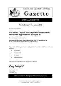 Special Gazette No 4 of[removed]November 2012