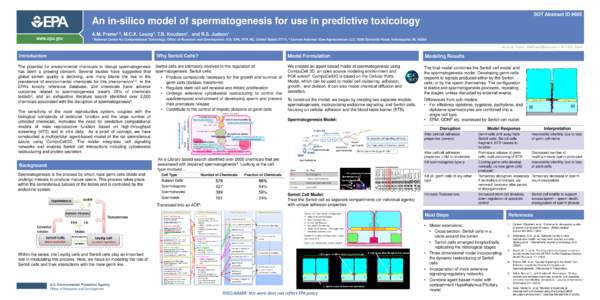 SOT Abstract ID #605  An in-silico model of spermatogenesis for use in predictive toxicology A.M. Frame1,2, M.C.K. Leung1, T.B. Knudsen1, and R.S. Judson1 1