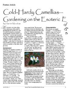 Feature Article  Cold-Hardy Camellias— Gardening on the Esoteric E d