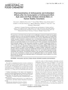 J. Agric. Food Chem. XXXX, xxx, 000  A Pharmacokinetics of Anthocyanins and Antioxidant Effects after the Consumption of Anthocyanin-Rich