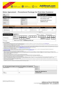 Sales Agreement – Promotional Package for First-time Customer What you get : Date Invoice #