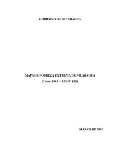 GOBIERNO DE NICARAGUA  MAPA DE POBREZA EXTREMA DE NICARAGUA CENSO 1995 – EMNVMARZO DE 2001