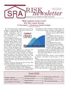 RISK newsletter Volume 31, Number 4 Fourth Quarter 2011