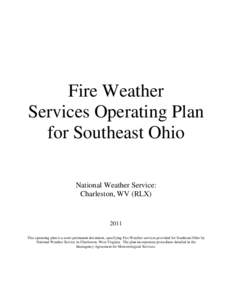 Fire Weather Services Operating Plan for Southeast Ohio National Weather Service: Charleston, WV (RLX)