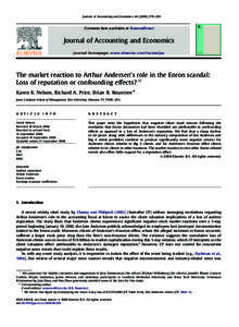 ARTICLE IN PRESS Journal of Accounting and Economics–293 Contents lists available at ScienceDirect  Journal of Accounting and Economics