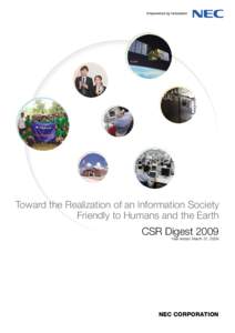 ©JAXA  Toward the Realization of an Information Society Friendly to Humans and the Earth  CSR Digest 2009