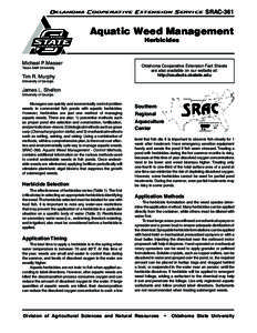 Oklahoma Cooperative Extension Service  SRAC-361 Aquatic Weed Management Herbicides