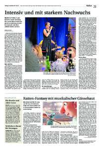 Kultur  Montag, 16. NovemberNr. 265   Neue Luzerner Zeitung  Neue Zuger Zeitung  Neue Nidwaldner Zeitung  Neue Obwaldner Zeitung  Neue Urner Zeitung    23