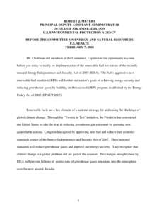 USEPA: OCIR: Robert J. Meyers, Principal Deputy Assistant Administrator, February 7, 2008