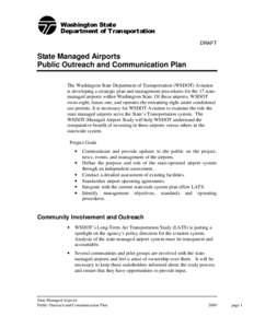 Washington State Department of Transportation DRAFT State Managed Airports Public Outreach and Communication Plan