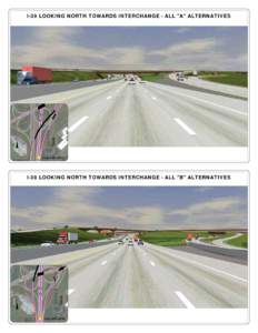IProject, south segment (Illinois state line - County O), map - PIM, South segment, I-43/WIS 81 interchange renderings with north view, December 10, 2013