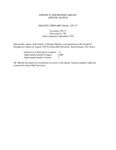 Shanley / Surnames / Dwight D. Eisenhower / White House Counsel / Harold Stassen / Robert Taft / Bernard M. Shanley / Military personnel / Government / Elections in the United States