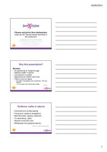 Fitness & pelvic floor dysfunction handouts