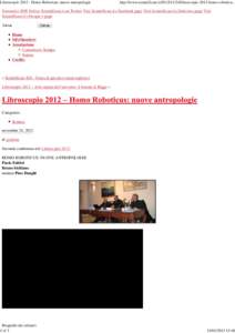 Libroscopio[removed]Homo Roboticus: nuove antropologie