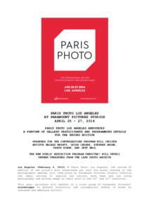 Walead Beshty / David Hockney / Leigh Ledare / Los Angeles / Paris Photo / British people / English people / Visual arts