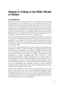 Chapter 6: Linking to the Wider Worlds of Sufism A. Introduction