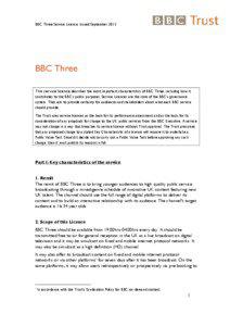 BBC Three Service Licence. Issued September[removed]BBC Three
