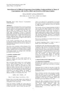 Boron Removal at Different Temperatures from Kizildere Geothermal Brine by Means of Coprecipitation With Al2(SO4)3.18H2O and KAl3(SO4)2.OH(Natural Alunite)