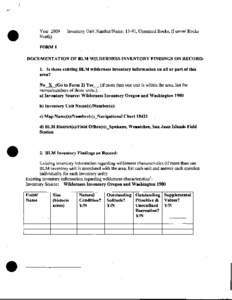 Year 2009 North) Inventory Unit Number/Name: 13-91, Unnamed Rocks, (Lummi Rocks  FORM1