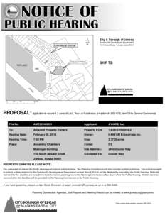 Greenwood Avenue  PROPOSAL: Application to rezone 1.3 acres of Lot 2, Two Lot Subdivision, a fraction of USS 1075, from D5 to General Commercial. File No:  AME2014 0001 