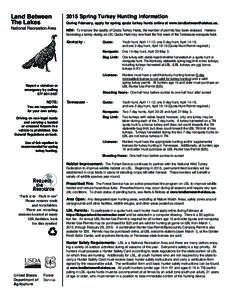 Land Between The Lakes National Recreation Area[removed]Spring Turkey Hunting Information