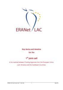 Key facts and timeline for the 1st joint call to be realized between Funding Agencies from the European Union, Latin America and the Caribbean Countries.