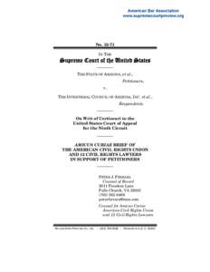 No[removed]IN THE Supreme Court of the United States ———— THE STATE OF ARIZONA, et al.,