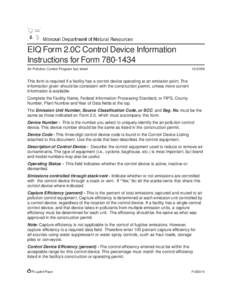 EIQ Form 2.0C Control Device Information Instructions for Form[removed]Air Pollution Control Program fact sheet[removed]