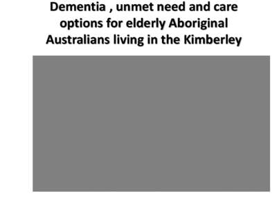 Indigenous dementia studies