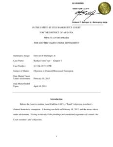 SO ORDERED. Dated: April 14, 2015 Eddward P. Ballinger Jr., Bankruptcy Judge _________________________________