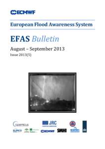 European Flood Awareness System  EFAS Bulletin August – September 2013 Issue[removed])