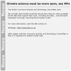 News News News News  Climate science must be more open, say MPs