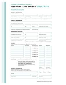 CORNISH COLLEGE OF THE ARTS  PREPARATORY DANCEREGISTRATION FORM STUDENT INFORMATION student’s last name