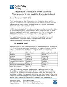 High Black Turnout in North Carolina:
