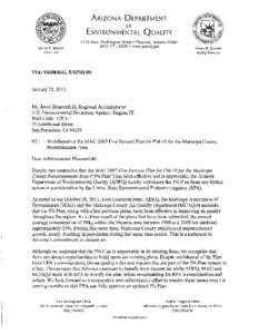 Withdrawal of the Maricopa Association of Governments 2007 Five Percent Plan for Particulate Matter-I0 for the Maricopa County Nonattainment Area