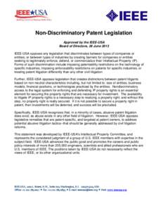 Microsoft Word - PatentNonDiscrimination0613