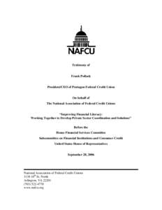 Economics / Credit unions in the United States / Credit union / Payday loan / National Credit Union Administration / Ohio Credit Union System / Pentagon Federal Credit Union / The Pentagon Federal Credit Union Foundation / Credit / Debt / Financial economics / Finance