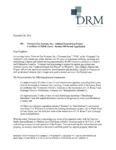 DOWNS RACHLIN MARTIN PLLC  December 20,2012 RE: