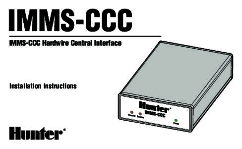 IMMS-CCC IMMS-CCC Hardwire Central Interface Installation Instructions  TABLE OF CONTENTS ....................................................................................