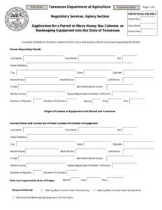 Print Form  Tennessee Department of Agriculture Submit by Email