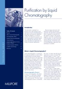 Purification by Liquid Chromatography Introduction Purpose