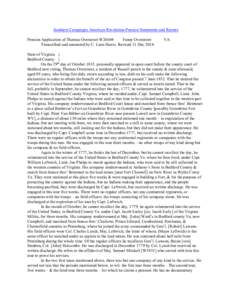 Southern Campaigns American Revolution Pension Statements and Rosters Pension Application of Thomas Overstreet W26604 Fanny Overstreet Transcribed and annotated by C. Leon Harris. Revised 11 Dec[removed]VA