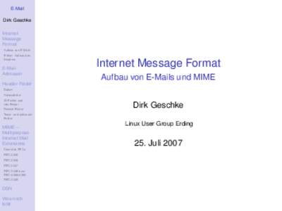 E-Mail Dirk Geschke Internet