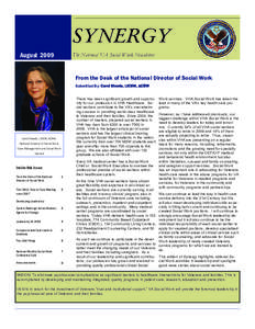 SYNERGY August 2009 The National VA Social Work Newsletter  From the Desk of the National Director of Social Work