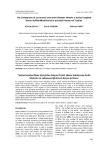 Tekirdağ Ziraat Fakültesi Dergisi Journal of Tekirdag Agricultural Faculty Soysal et al., 2016: The Comparison of Lactation Curve with Different Models in Italian Origined