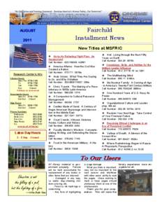 Fairchild Installment News AUGUST 2011