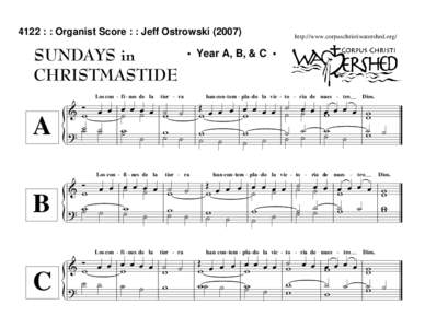 4122 : : Organist Score : : Jeff Ostrowski[removed]SUNDAYS in CHRISTMASTIDE Los con - fi - nes de la